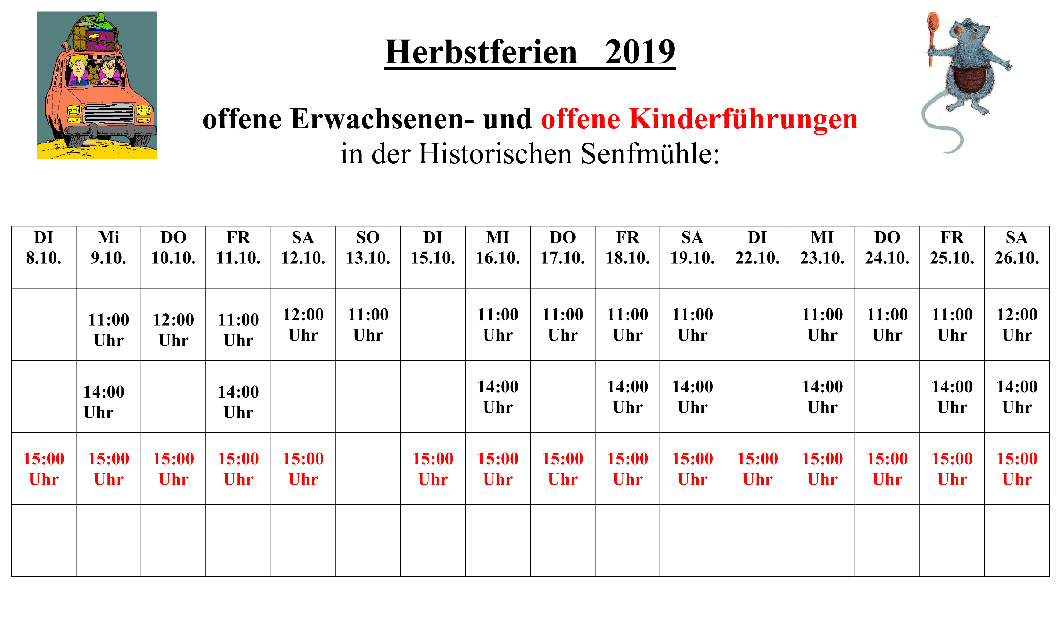 Unsere F�hrungen in den Herbstferien